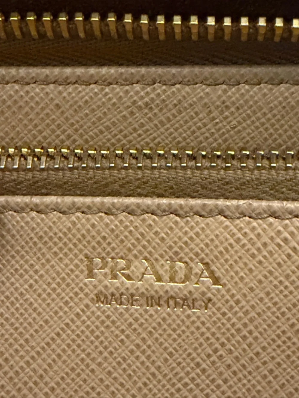 Prada Beige Saffiano Leather Zip-Around Wallet - Picture 12 of 15